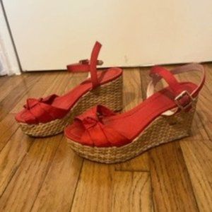 Kate Spade Red Espadrille Wedges